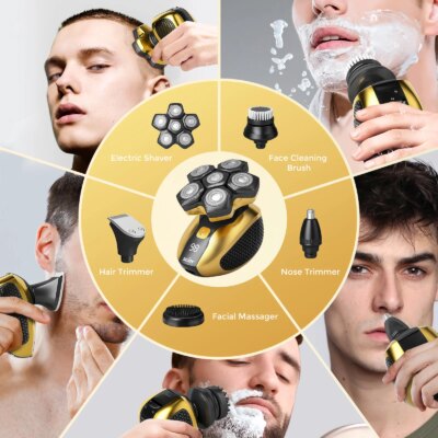 Sejoy Men 6D Floating Men Electric Shaver Wet Dry Beard Hair Trimmer Electric Razor Rechargeable Bald Head Shaving Machine - Image 4