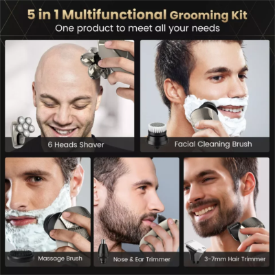 SEJOY Electric Shaver for Men Hair Clipper 5 IN1 Beard Trimmer Bald Head Shaver Wet & Dry Razor Husband Gift Boyfriend - Image 5