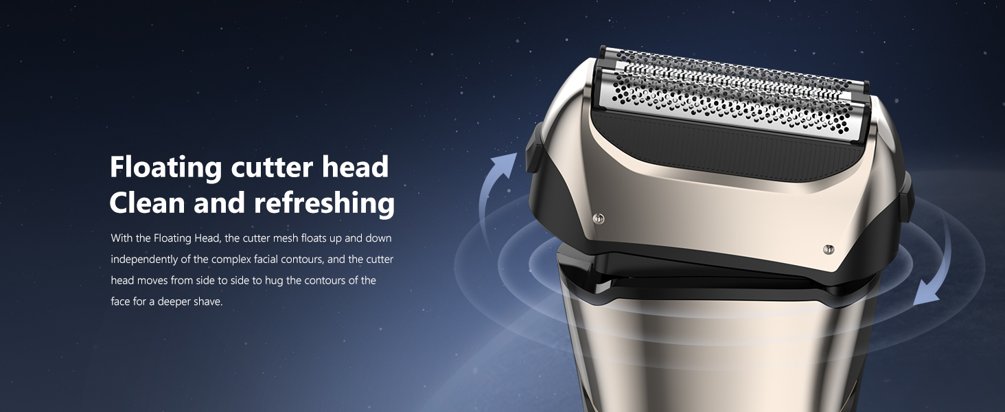 Sejoy Electric Razor for Men Foil Shaver with 3-Blade Edge Shaving Area, 7500 RPM High Speed Motor Digital Power Display Mens El