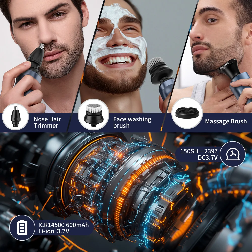 Sejoy Electric Razor for Men Foil Shaver with 3-Blade Edge Shaving Area, 7500 RPM High Speed Motor Digital Power Display Mens El