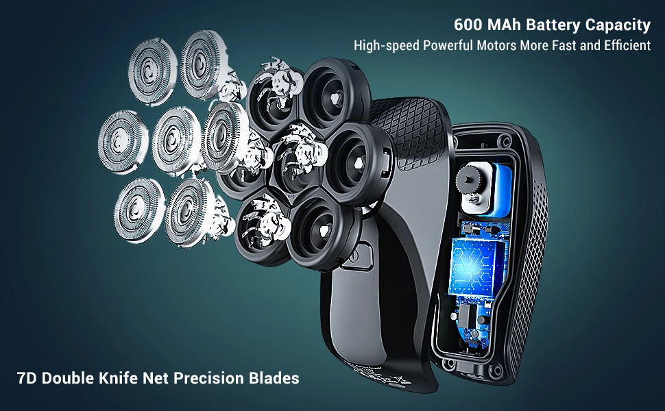 Kensen S8 Electric Head Shavers for Men 7D Floating Cutter Rechargeable IPX6 Waterproof Beard Trimmer Bald Head Shaving Machine