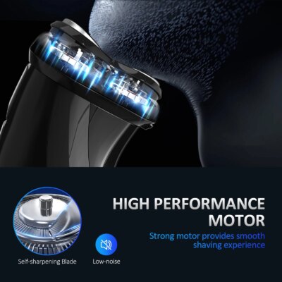 2 in 1 Electric Shaver 3D Men  Razor Beard Trimmer With LCD Display IPX7 Waterproof USB Rechargeable Electric Shaving Machine - Image 3