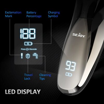 2 in 1 Electric Shaver 3D Men  Razor Beard Trimmer With LCD Display IPX7 Waterproof USB Rechargeable Electric Shaving Machine - Image 4