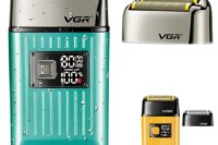 VGR Rechargeable Hair Shaver For Men Wet Dry Face Electric Shaver Beard Electric Razor Bald Head Shaving Machine With Extra Mesh