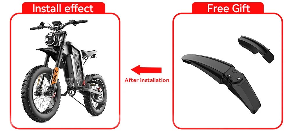 EKX X21 Adults Electric Bike 2000W 48V35AH 55km/h Samsung Battery Snow Electric Motorcycles 20“*4.0 Off Road Tyre Mountain Ebike