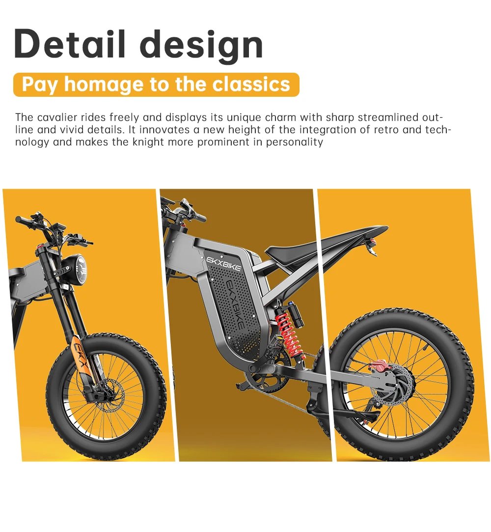 EKX X21 Adults Electric Bike 2000W 48V35AH 55km/h Samsung Battery Snow Electric Motorcycles 20“*4.0 Off Road Tyre Mountain Ebike