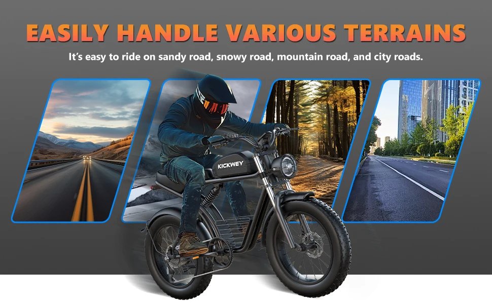 Kickwey K7 Pro Adult Electric Bicycle 3000w(Dual Motor 1500w×2) 48V 23ah Mountain Electric Bike 20 Inch Fat Tire Ebike