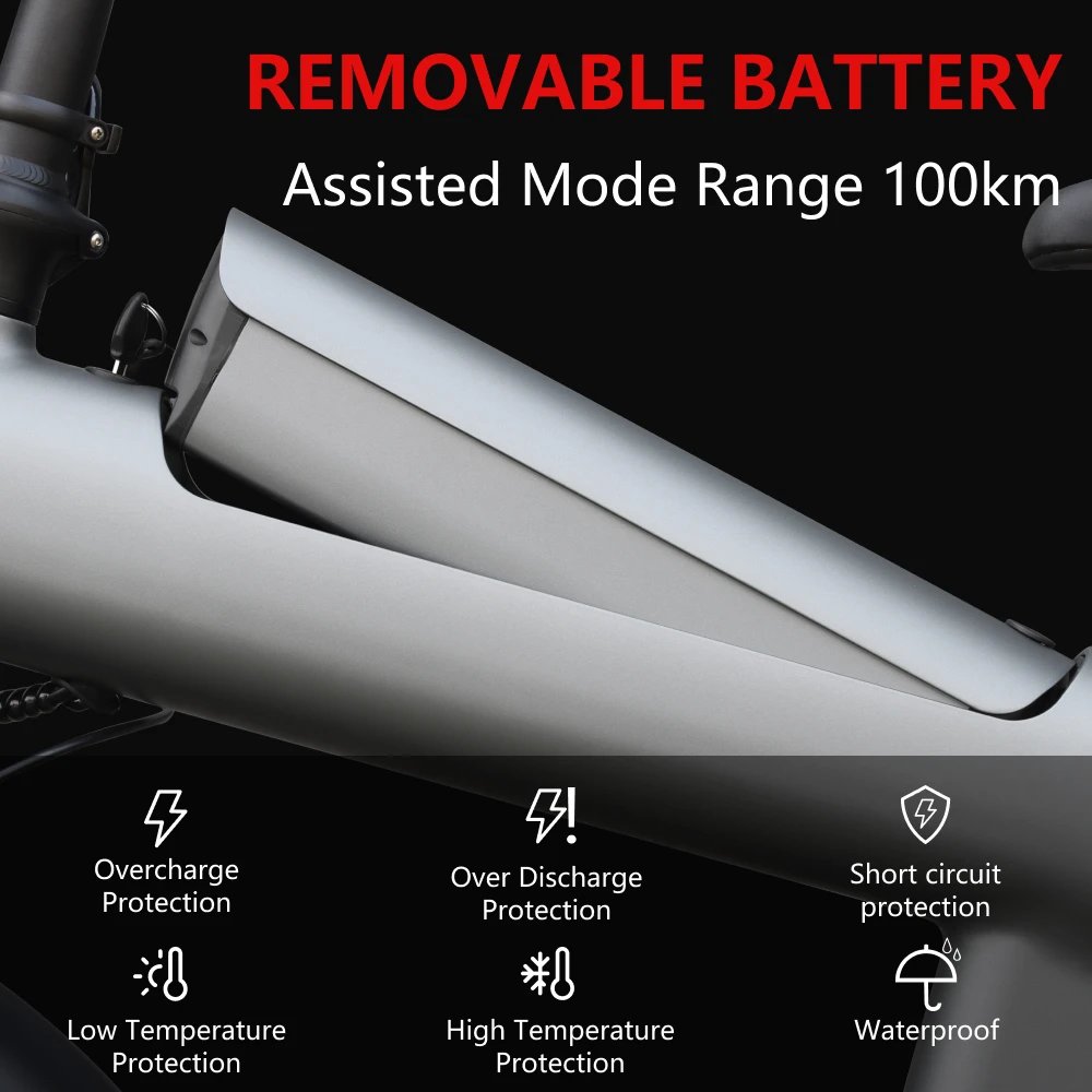 HUANCI Q3 Mountain Electric bicycle 2000W 60KM/H removable battery electric bike 48V 20AH Ebike 20Inch fat tire Off-Road e bike - Image 4