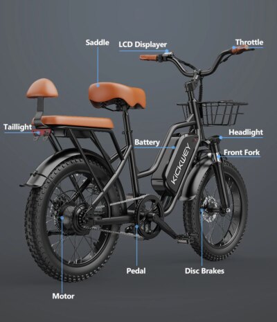 Kickwey LD20 Adult Electric Bike 1500w 32MPH 48V20ah Mountain Electric Bicycle 20 Inch Fat Tire Motorcycle E Bike - Image 6