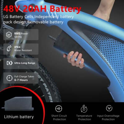 HUANCI Q5 electric bike 2000W electric bikes 27.5 Inch Electric bicycle  48V 20AH  electric e bike Mountain adults ebike fatbike - Image 4