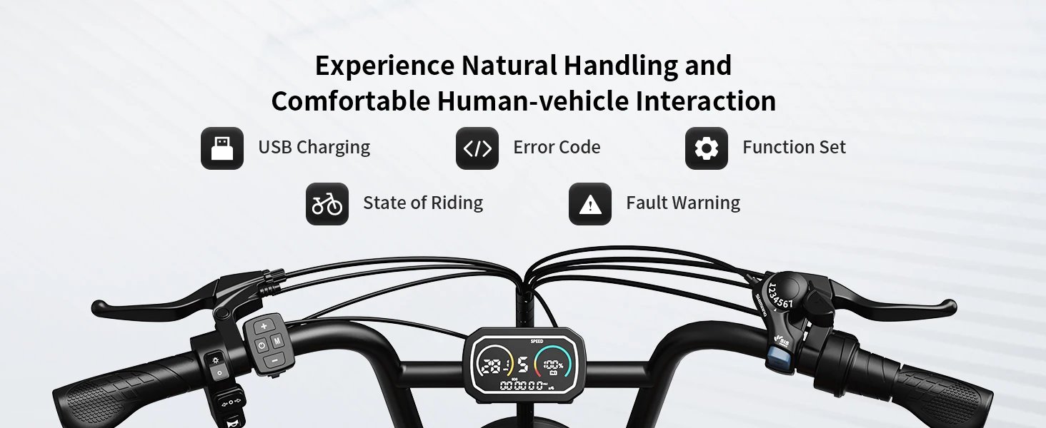 AMYET G60 Adults Electric Bike 1500W PEAK Motor Bicycle 48V 20AH 20“ Tire Ebike Electric E Bikes Mountain Moped Ebikes For Men