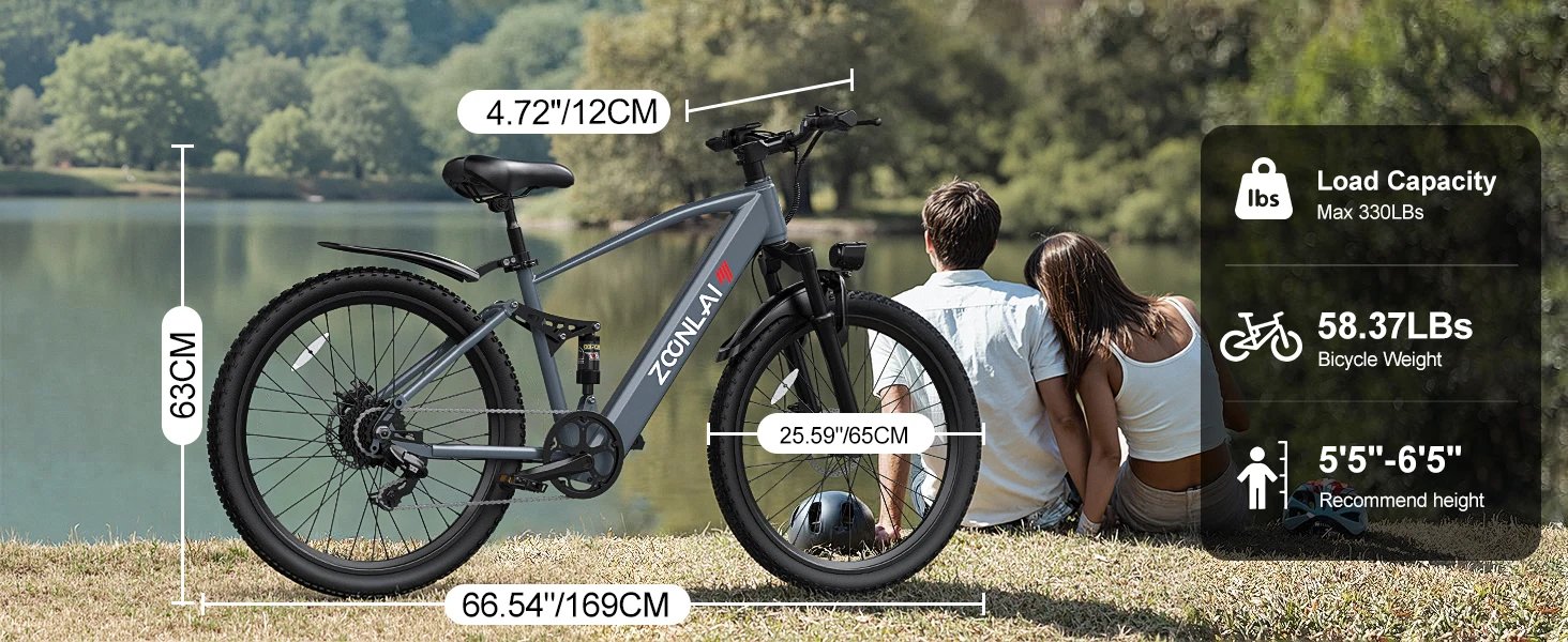 Electric Bike,26''/24''Electric Mountain Bike,40Miles Range&22 Mph Step-Over Ebike for Adults,500W Motor,468Wh Battery,Bicycle