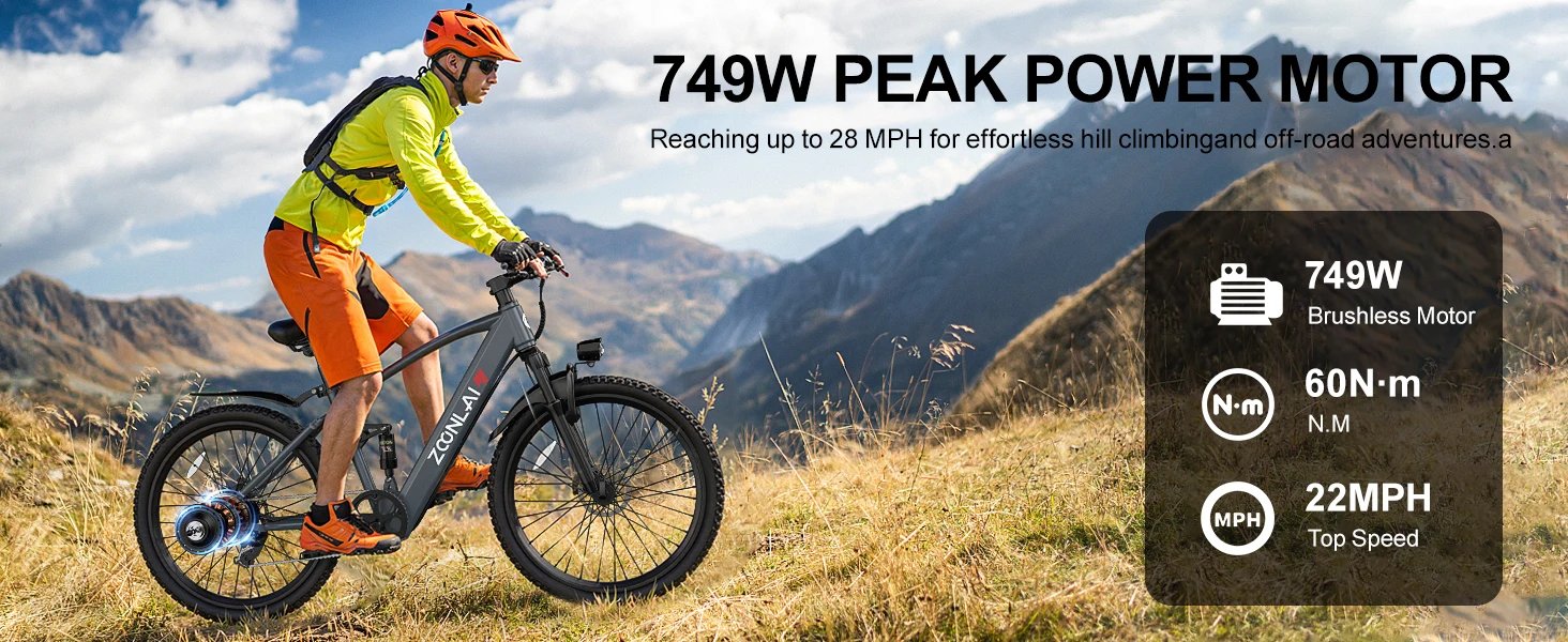 Electric Bike,26''/24''Electric Mountain Bike,40Miles Range&22 Mph Step-Over Ebike for Adults,500W Motor,468Wh Battery,Bicycle