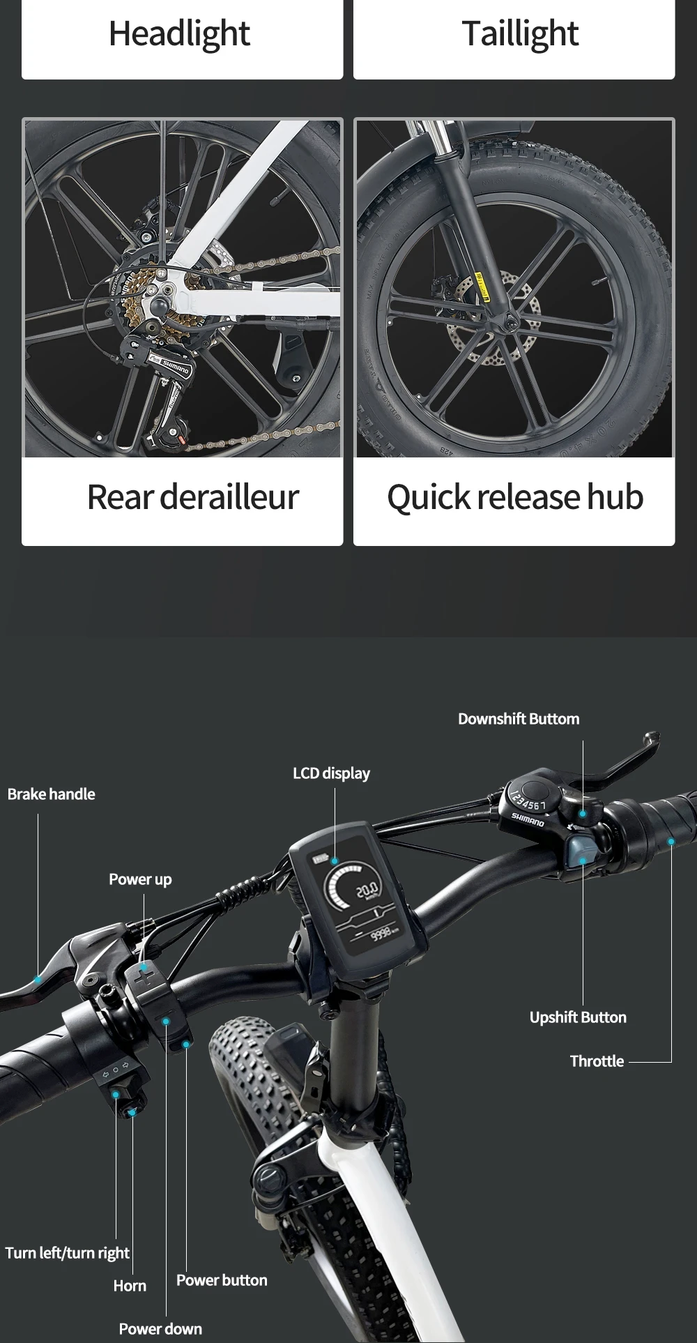 Kickwey L20 Folding Electric Bicycle 1000w Motor 48V Removable Battery Electric bikes for Adult 20 Inch Fat Tire Foldable E Bike