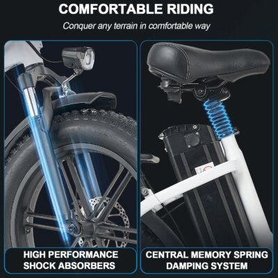 Kickwey L20 Folding Electric Bicycle 1000w Motor 48V Removable Battery Electric bikes for Adult 20 Inch Fat Tire Foldable E Bike - Image 5