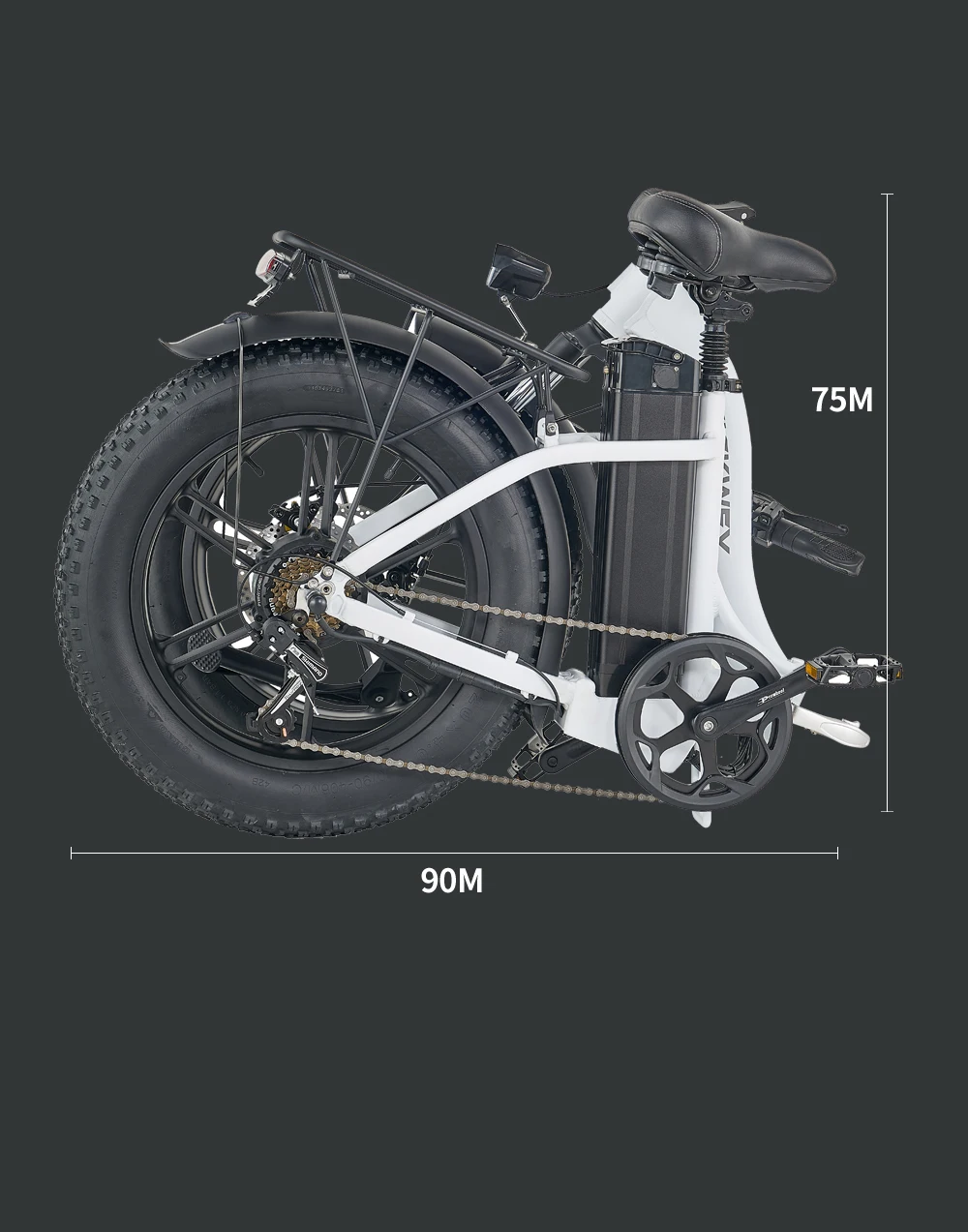 Kickwey L20 Folding Electric Bicycle 1000w Motor 48V Removable Battery Electric bikes for Adult 20 Inch Fat Tire Foldable E Bike