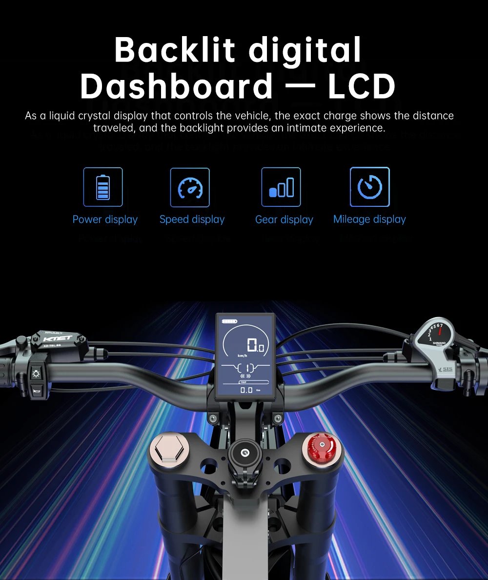 Electric bike X21MAX, 78KM/H (49MPH), 60V30Ah lithium battery 3000W, off-road 70/100-19 tires, dual hydraulic shock absorption