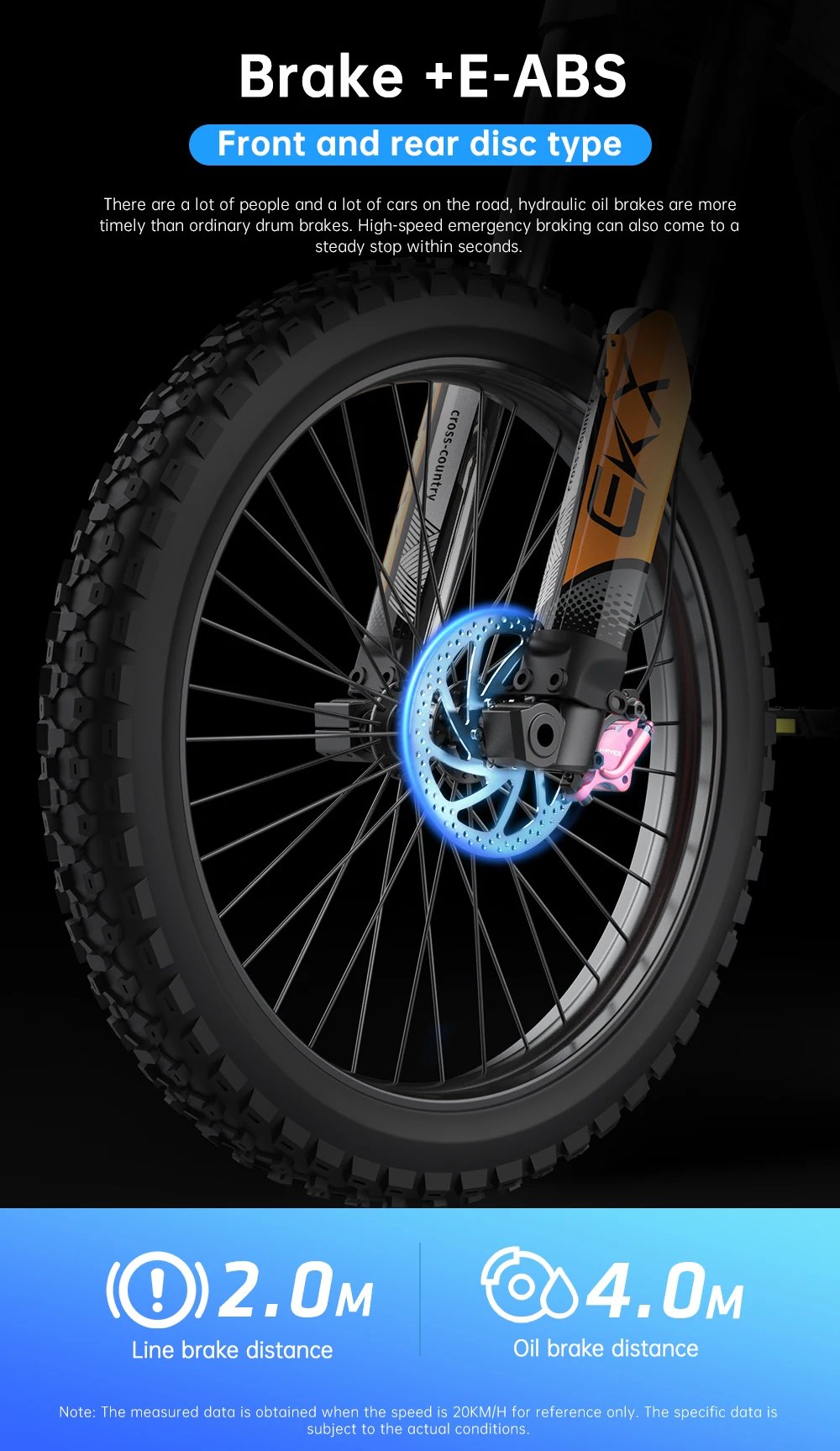 Electric bike X21MAX, 78KM/H (49MPH), 60V30Ah lithium battery 3000W, off-road 70/100-19 tires, dual hydraulic shock absorption