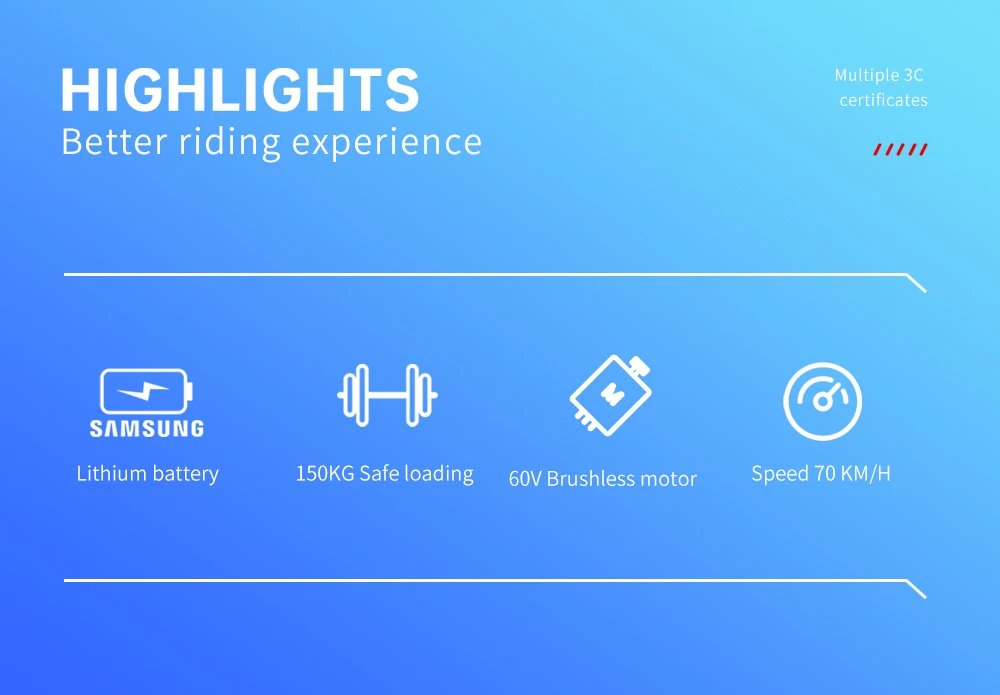 Electric bike X21MAX, 78KM/H (49MPH), 60V30Ah lithium battery 3000W, off-road 70/100-19 tires, dual hydraulic shock absorption