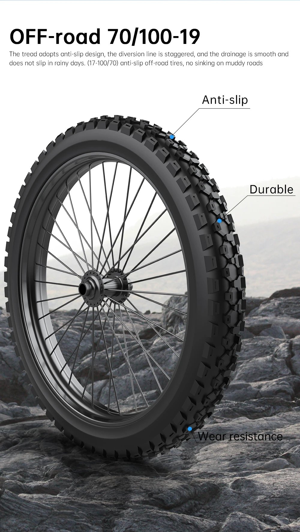 Electric bike X21MAX, 78KM/H (49MPH), 60V30Ah lithium battery 3000W, off-road 70/100-19 tires, dual hydraulic shock absorption