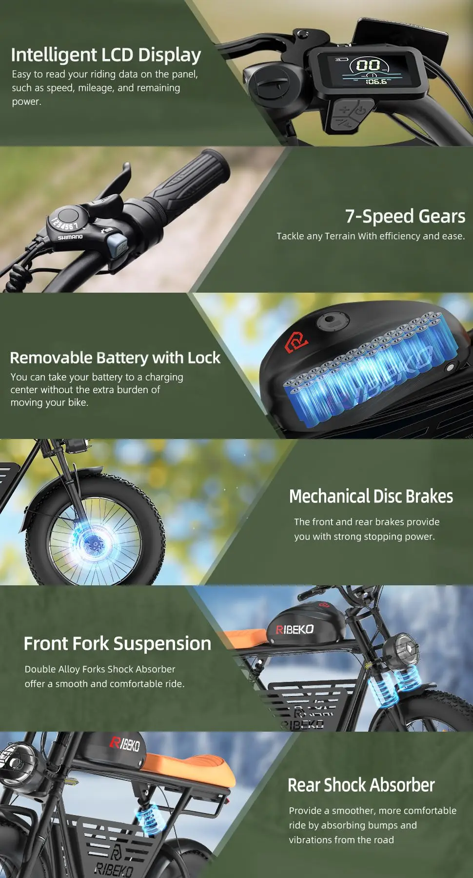 CT20Pro Electric Bike for Adults,Dual Motor2000W 20 in Fat Tire Ebike,Up to 37MPH & 80 Miles,48V 25Ah Removable Battery，7 Speed