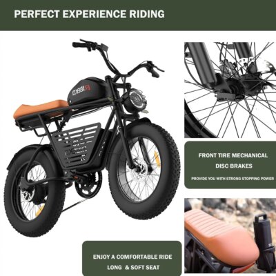 CT20Pro Electric Bike for Adults,Dual Motor2000W 20 in Fat Tire Ebike,Up to 37MPH & 80 Miles,48V 25Ah Removable Battery，7 Speed - Image 2