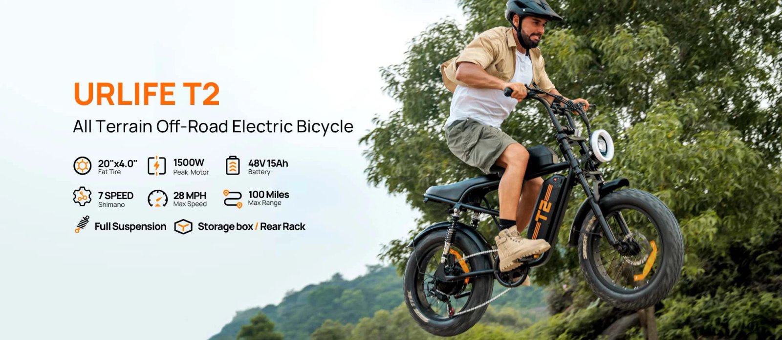 Peak 1500W Electric Mountain Bike with 48V 15.6Ah Removable Battery, 28MPH 100 Mile Range, 20