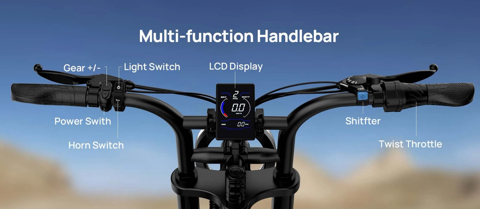 Peak 1500W Electric Mountain Bike with 48V 15.6Ah Removable Battery, 28MPH 100 Mile Range, 20