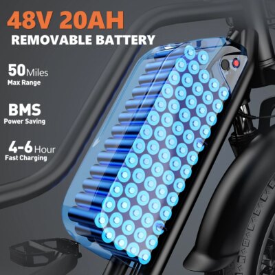 Kickwey LD20 Adult Electric Bike 1500w 32MPH 48V20ah Mountain Electric Bicycle 20 Inch Fat Tire Motorcycle E Bike - Image 4