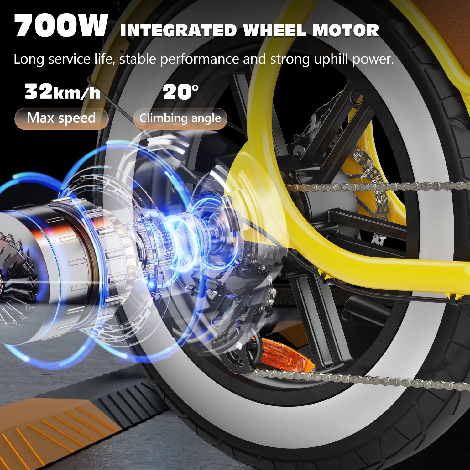 Hidoes C8 E-bike 700W Motor 48V17AH Lithium Battery Electric Bike Adult 20*4 Inch Off-road Fat Tire All-terrain Electric Bicycle