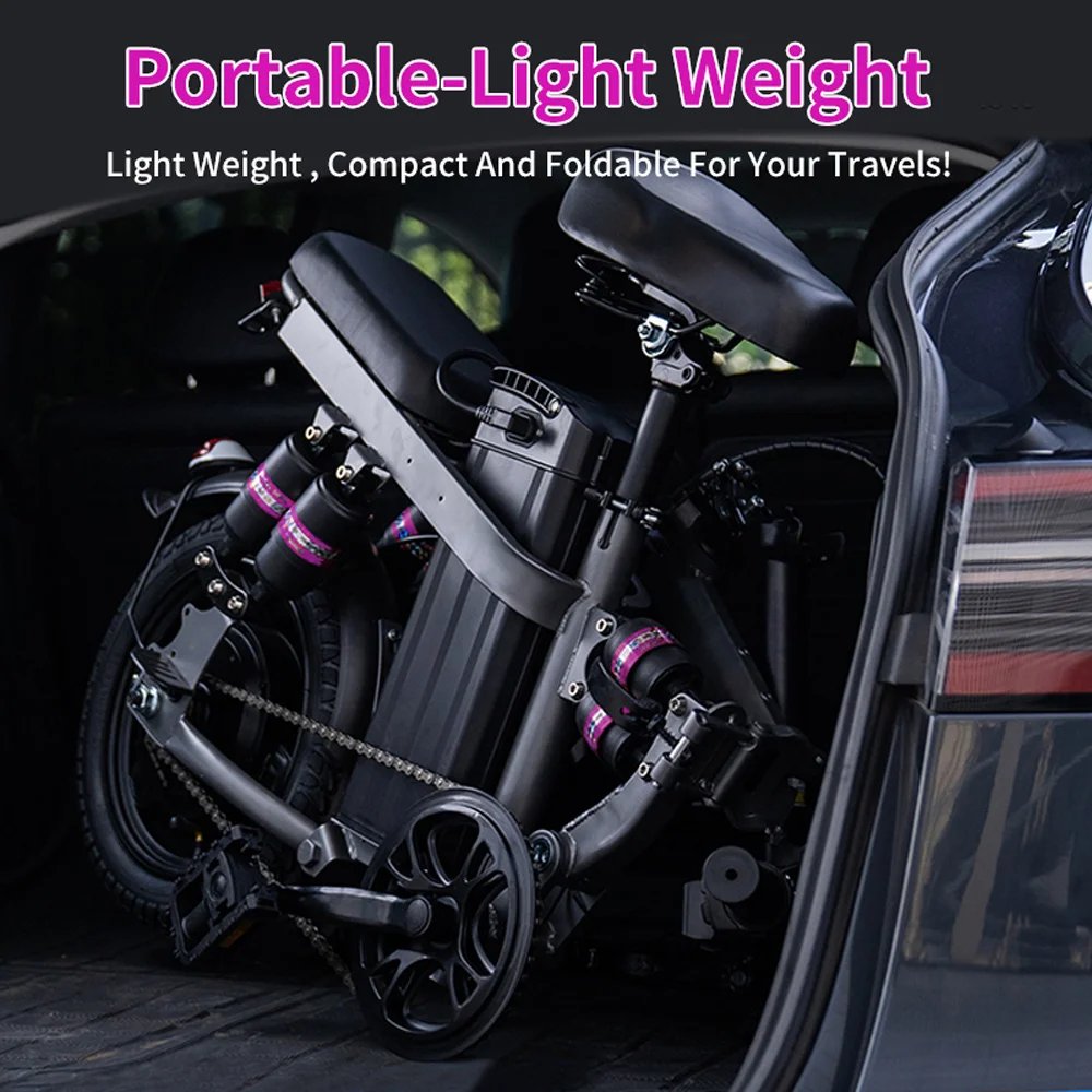 Electric Bikes for Adults,25MPH Fast Folding Ebike Bicycle With Shock Absorbers,600W Peak Motor,24-32Miles Commuter Ebikes