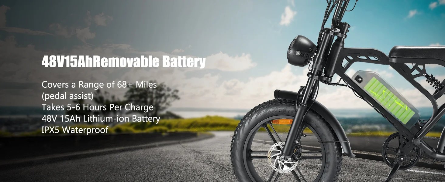 TAMOBYKE V20 Off-road Adult Electric Bike with 1500W Motor 31.5MPH 48V18.2Ah Battery, 60-Mile Range, All-terrain Performance TAMOBYKE V20 Off-road Adult Electric Bike with 1500W Motor 31.5MPH 48V18.2Ah Battery, 60-Mile Range, All-terrain Performance