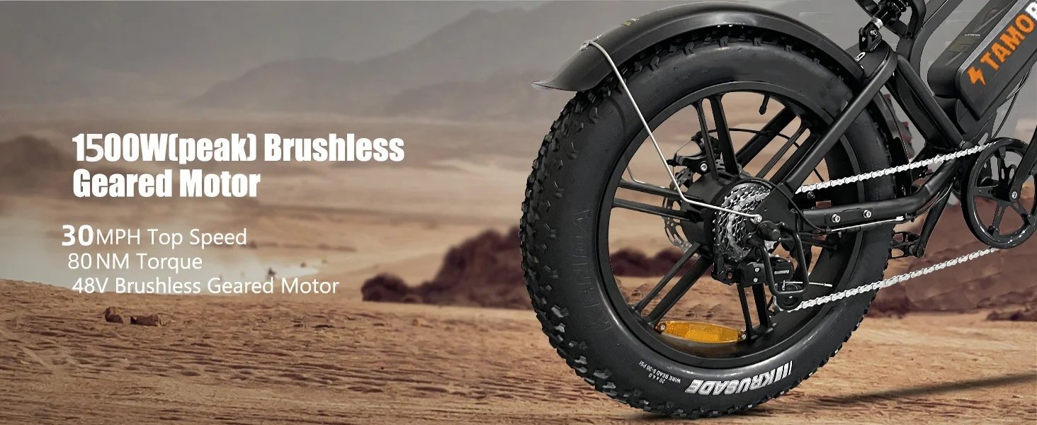 TAMOBYKE V20 Off-road Adult Electric Bike with 1500W Motor 31.5MPH 48V18.2Ah Battery, 60-Mile Range, All-terrain Performance TAMOBYKE V20 Off-road Adult Electric Bike with 1500W Motor 31.5MPH 48V18.2Ah Battery, 60-Mile Range, All-terrain Performance