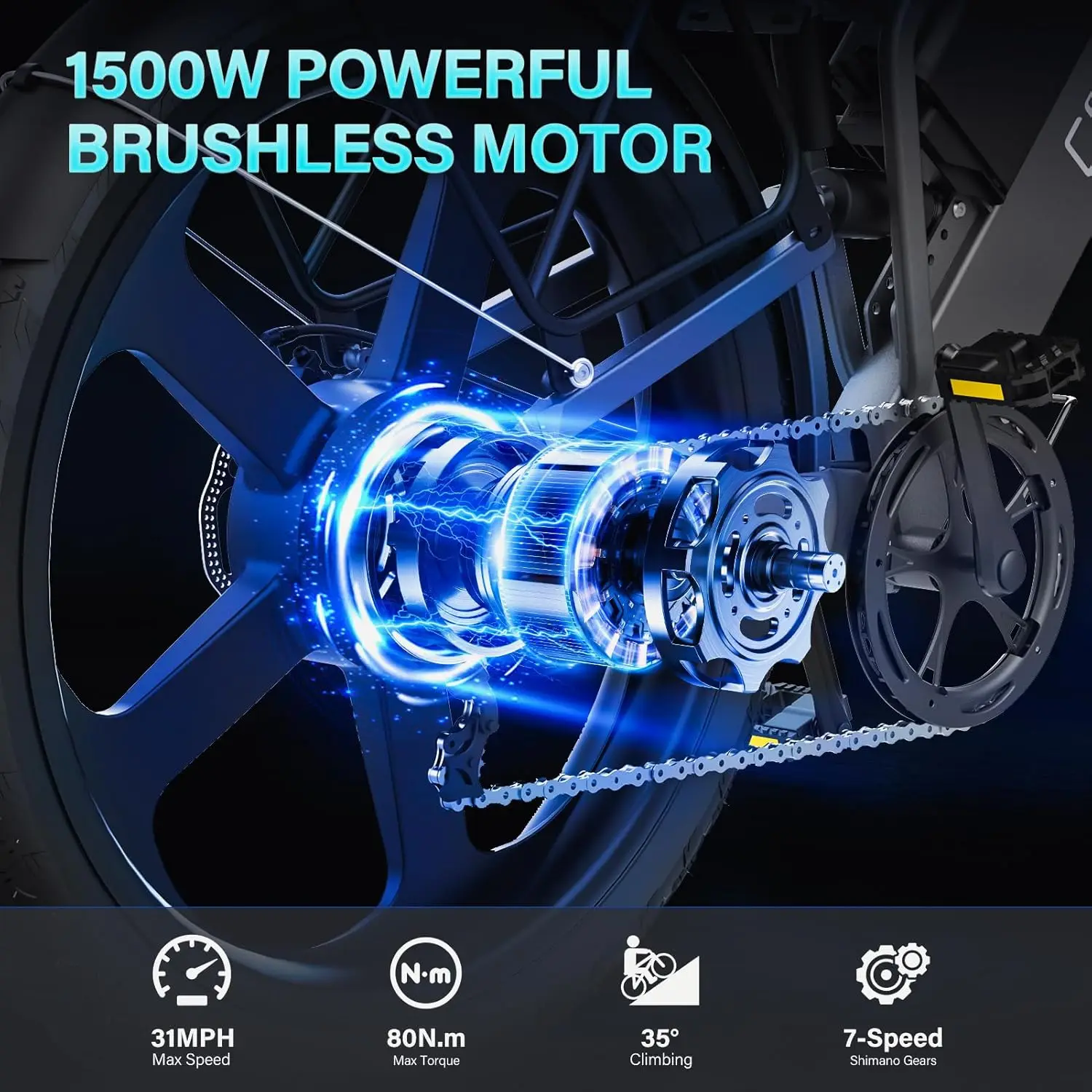 COSWHEEL 26Inch Electric Bike Off Road Mountain bike Electric Motorcyle Fat bike E Bike 1500w 48V 25Ah Removabel Battery COSWHEEL 26Inch Electric Bike Off Road Mountain bike Electric Motorcyle Fat bike E Bike 1500w 48V 25Ah Removabel Battery