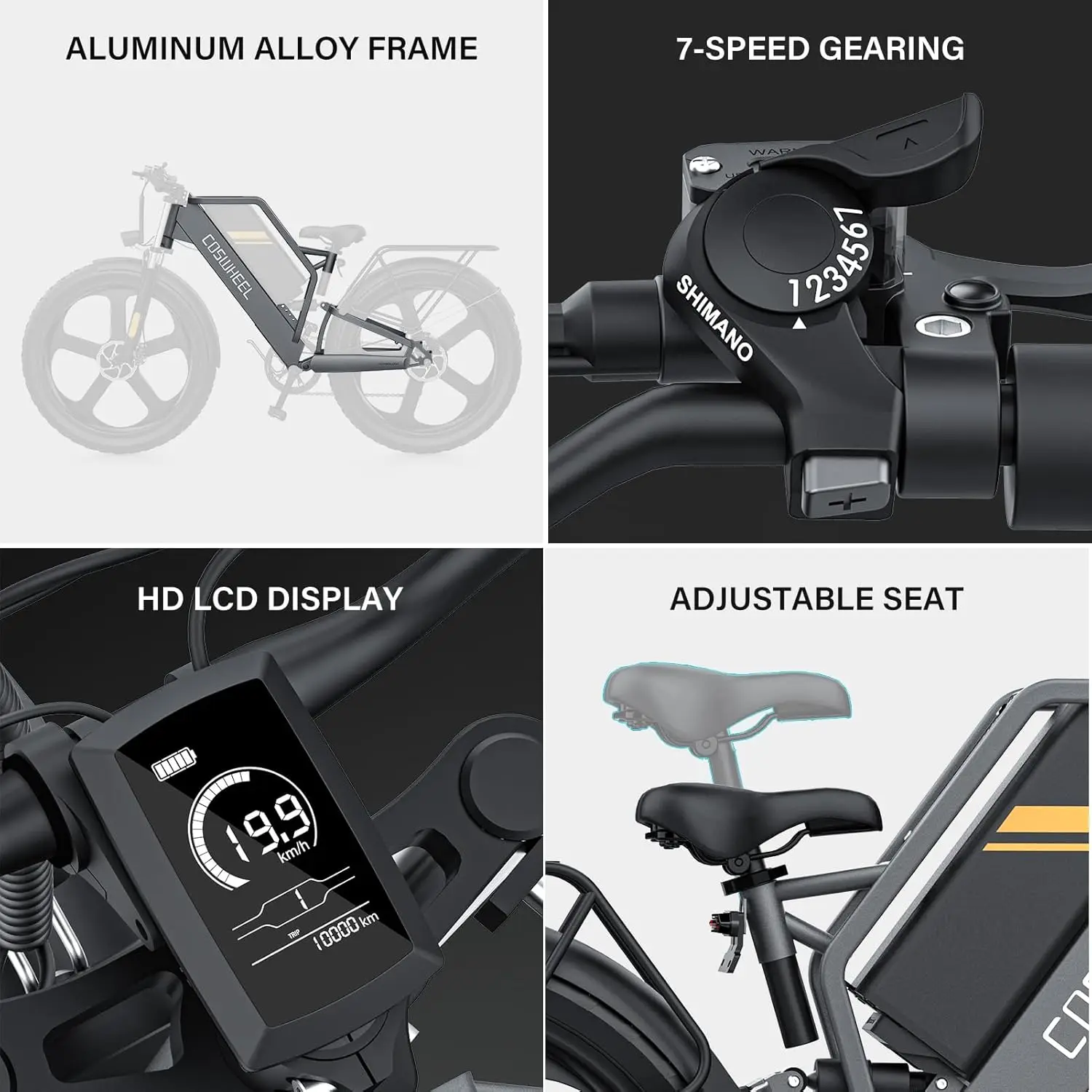 COSWHEEL 26Inch Electric Bike Off Road Mountain bike Electric Motorcyle Fat bike E Bike 1500w 48V 25Ah Removabel Battery COSWHEEL 26Inch Electric Bike Off Road Mountain bike Electric Motorcyle Fat bike E Bike 1500w 48V 25Ah Removabel Battery