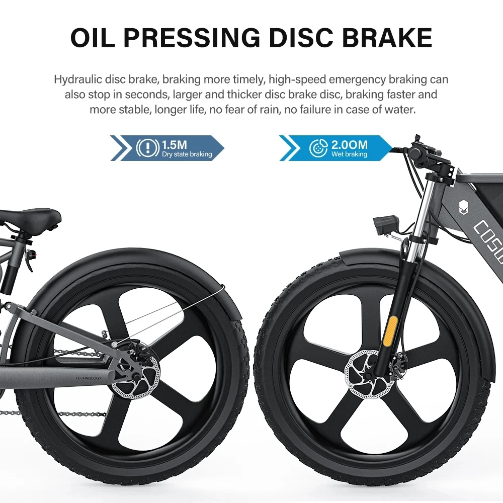 COSWHEEL 26Inch Electric Bike Off Road Mountain bike Electric Motorcyle Fat bike E Bike 1500w 48V 25Ah Removabel Battery COSWHEEL 26Inch Electric Bike Off Road Mountain bike Electric Motorcyle Fat bike E Bike 1500w 48V 25Ah Removabel Battery