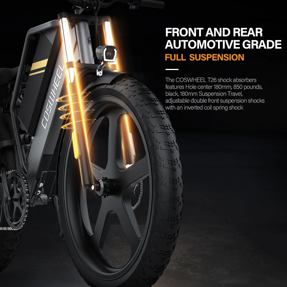 COSWHEEL 26Inch Electric Bike Off Road Mountain bike Electric Motorcyle Fat bike E Bike 1500w 48V 25Ah Removabel Battery COSWHEEL 26Inch Electric Bike Off Road Mountain bike Electric Motorcyle Fat bike E Bike 1500w 48V 25Ah Removabel Battery