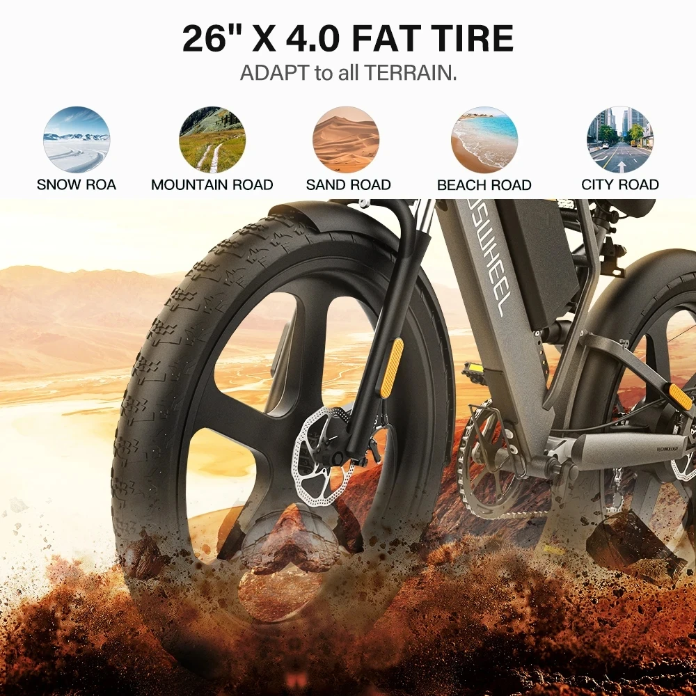 COSWHEEL 26Inch Electric Bike Off Road Mountain bike Electric Motorcyle Fat bike E Bike 1500w 48V 25Ah Removabel Battery COSWHEEL 26Inch Electric Bike Off Road Mountain bike Electric Motorcyle Fat bike E Bike 1500w 48V 25Ah Removabel Battery