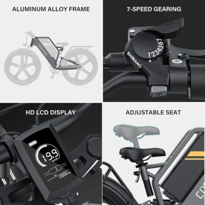 COSWHEEL 26Inch Electric Bike Off Road Mountain bike Electric Motorcyle Fat bike E Bike 1500w 48V 25Ah Removabel Battery - Image 5