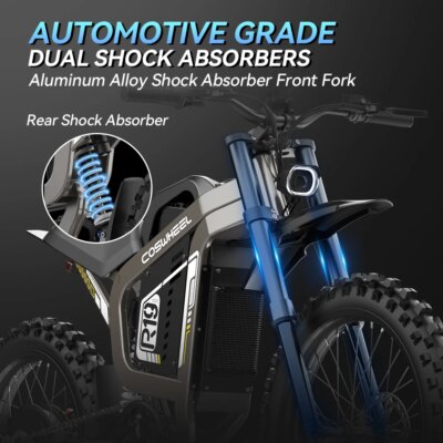 COSWHEEL Adult Electric Bicycle 70V 40Ah 3000W Power Motor Electric Bike 19"*2.75 High-Strength Off-Road Tires Mountain E-bike - Image 4