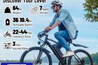Adult Electric Bicycle 26Linch 36V 10.4AH 19.9Mph Detachable Battery Electric Bicycle Dual Shock Absorber 7-speed Mountain Bike