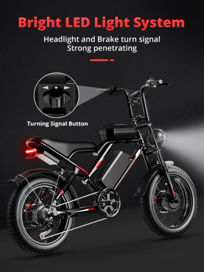 AMYET S8 Adults Electric Bike For Men 2000W Dual Motor Bicycle 48V 25AH Battery 20" Ebike Electric E Bikes Mountain Moped Ebikes - Image 5