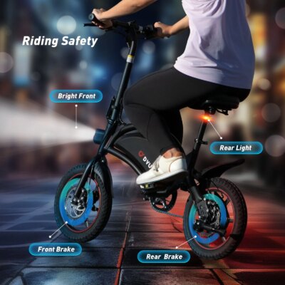 DYU D3F Electric Bicycle Peak 350W Motor 36V10AH Lithium Battery Electric Bike  14 Inch city E-bike - Image 6