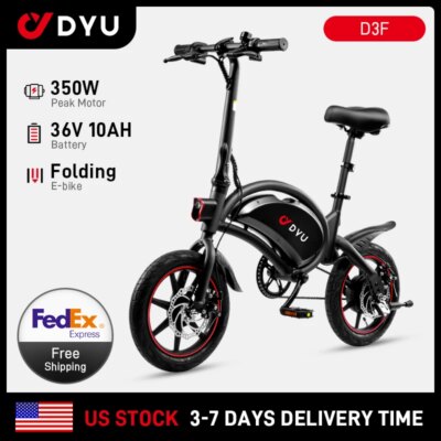 DYU D3F Electric Bicycle Peak 350W Motor 36V10AH Lithium Battery Electric Bike  14 Inch city E-bike