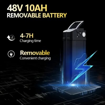 Adult Electric Motorcycles Bicycle 500W Peak Motor 30 Miles Range 48V 10Ah Battery Mini Folding Electric Bike - Image 3