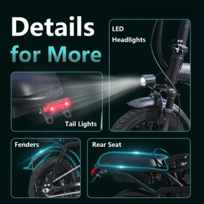Adult Electric Motorcycles Bicycle 500W Peak Motor 30 Miles Range 48V 10Ah Battery Mini Folding Electric Bike - Image 2