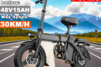 Electric Bike 750W Peak Motor 48V15AH Removable Lithium Battery Aldult Foldable E Bike LCD Display 14-inch Tire Electric Bicycle