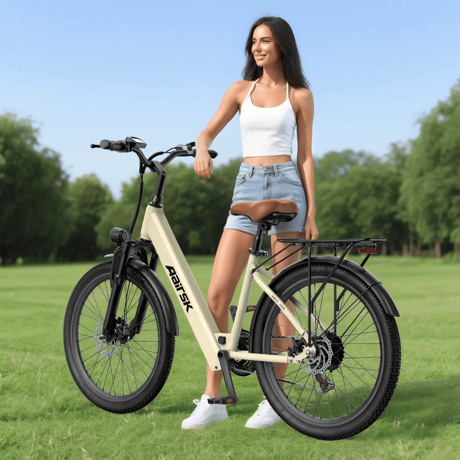 Electric Bike Adults 40Miles 23MPH Commuting Electric Mountain Bike 468Wh Lithium Battery,7-Speed,24" Tire Front Fork Suspensio - Image 2