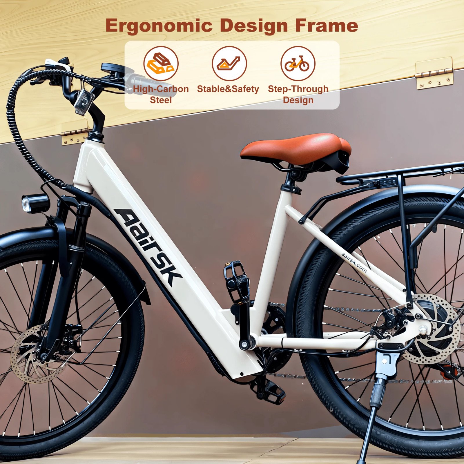 Electric Bike Adults 40Miles 23MPH Commuting Electric Mountain Bike 468Wh Lithium Battery,7-Speed,24" Tire Front Fork Suspensio - Image 5