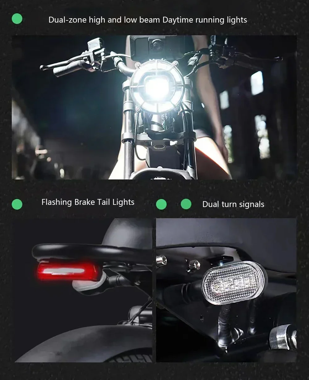 EBIK Black Warrior 3000W Motorcycle 60V 45AH ebike Adult Highway Electric Bike 20-inch Off-Road Fat Tires Suitable for Desert Mo